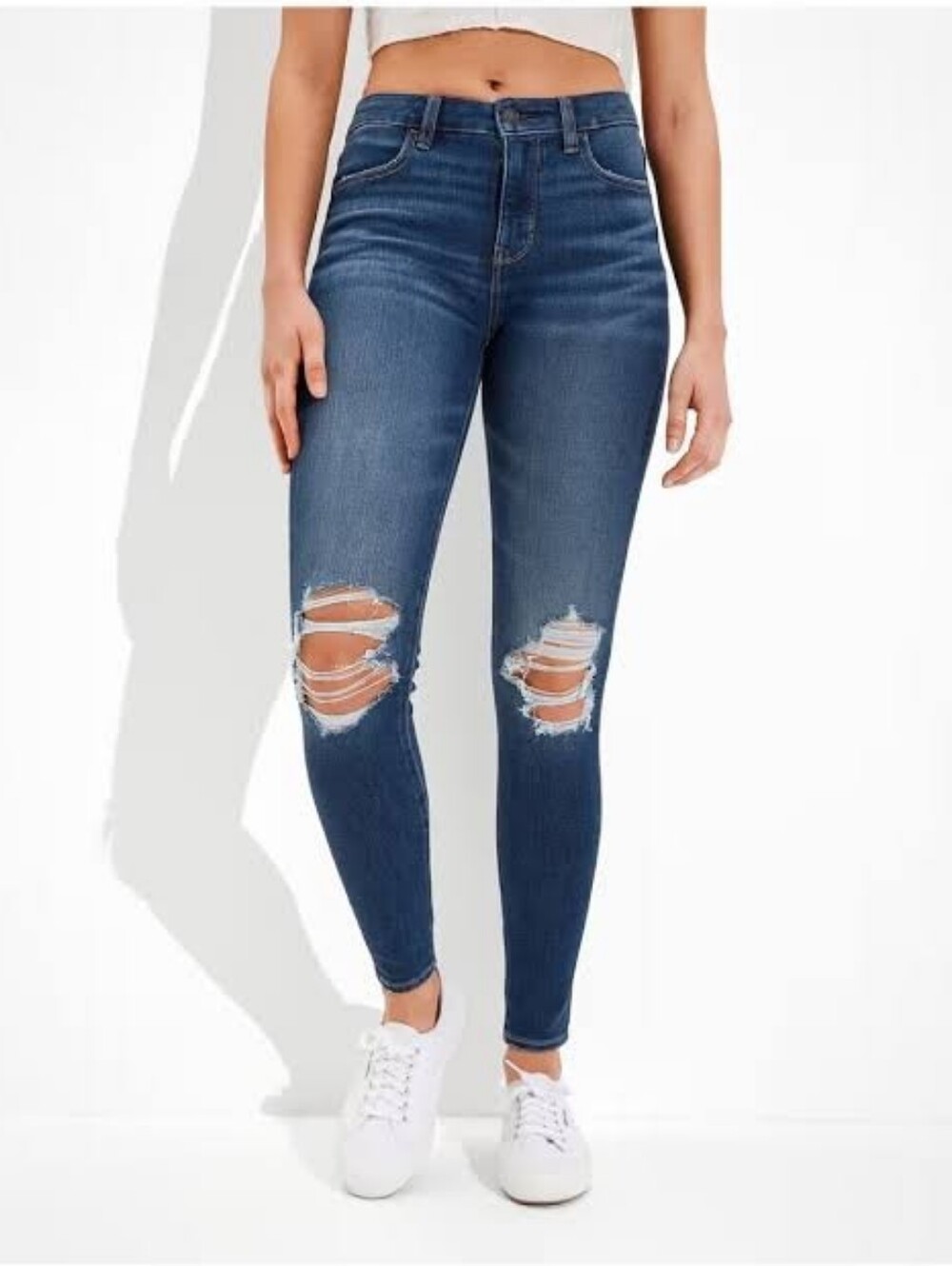 American Eagle Next Level Stretch Ripped Jeggings Size 12 Long NWT